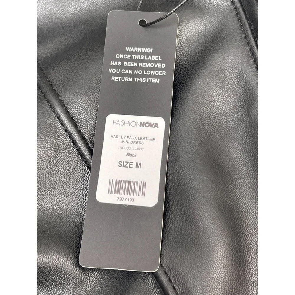 Fashion Nova Harley Faux Leather Mini Dress Size M NWT - Picture 9 of 10
